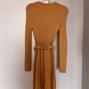 Free People Elegant Mustard Knit Dress